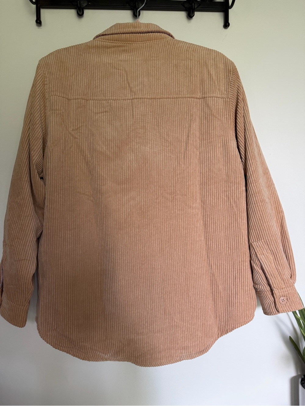 Corduroy Button-Front Reversible Shacket in Tan NWT - Picture 4 of 10